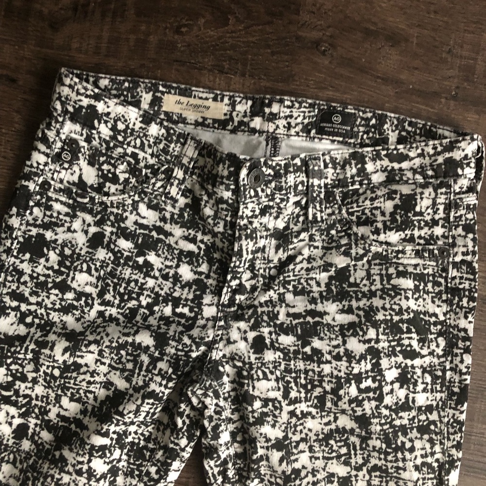 🌟 AG The Legging Super Skinny Cord Wht/Blk - Picture 4 of 6